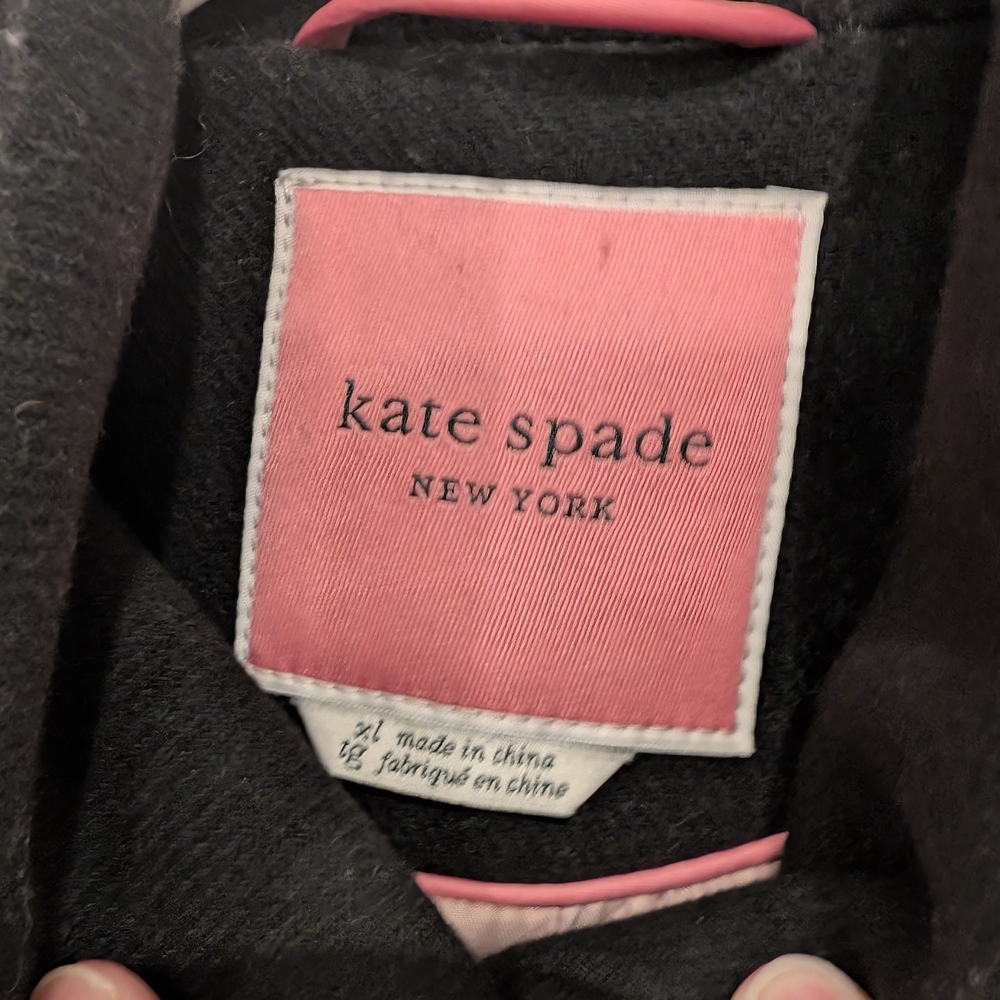 🎉 SALE 🎉 Kate Spade High Neck Wool Blend Black Women's Coat - Picture 10 of 12